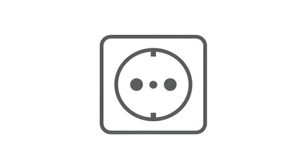 Electrical wall socket icon isolated on a white background, a simple vector line symbol for power, energy, and connection