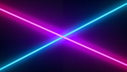 Neon Glow X Shape with Pink and Blue Lights