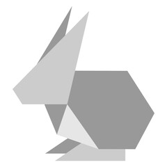 Naklejka premium Rabbit Origami Vector Flat Icon Design