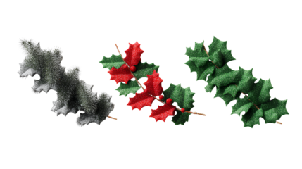 Holiday Garland Bundle Featuring Glitter, Neon, and Paper Cut Designs isolated on transparent background