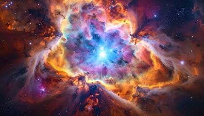 Colorful nebula in deep space