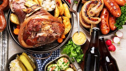 German cuisine. Traditional food concept.