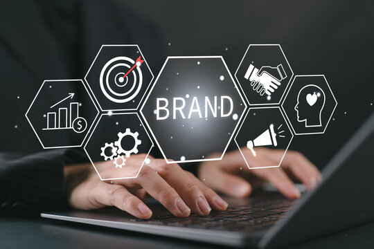 Business and branding concept. Creating, developing and maintaining a brand's identity and market reputation. positioning, strategic planning, and communication to establish a strong brand image.