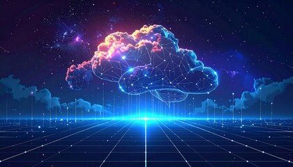 Futuristic cloud computing concept