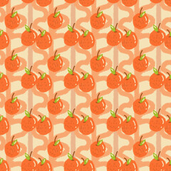 seamless pattern with orange fruit