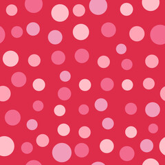Seamless Pattern of Light Pink Dots on Red