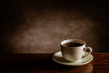 テーブルの上のホットコーヒー