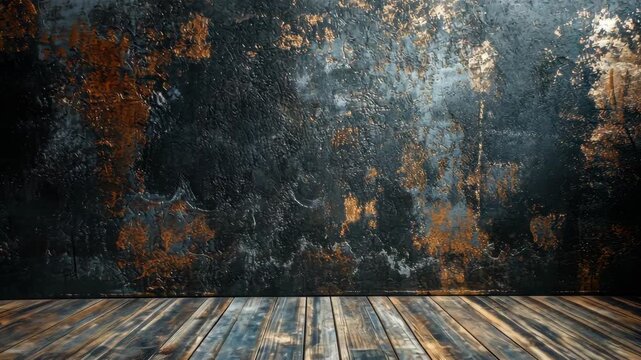Grunge Wall and Wooden Floor.