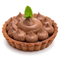 Chocolate tart with mint