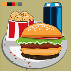 burger menu vector illustration