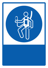mandatory safety signs v2 your custom message here portrait size a4,a3,a2,a1_safety harness must be worn