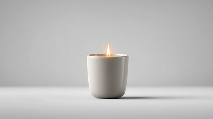 simple candle with enhanced animation of fire captured in minimalist style