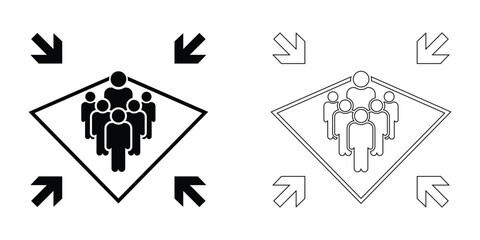 Assembly Point Icon Vector for Emergency and Gathering 