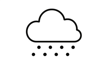 Minimalist cloud and snow linear icon. Weather forecast outline vector. Simple climate snow cloud symbol for web, app, UI, card, graphic resources, advertising, infographic, print, transparent.
