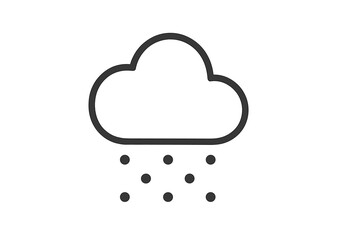 Minimalistic Thin Line Snow Weather Icon. Cloud with Falling Snowflakes. Vector Winter Forecast Symbol for Web Design, Mobile Apps, Graphic Resources, Banners, Social Media, Card Elements
