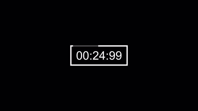 30 seconds circle countdown timer animation, thirty seconds countdown from 30 to 0 seconds on transparent background, Countdown video in 4k.


