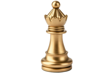 Golden chess king piece isolated on transparent background. Golden chess king piece isolated on white background.