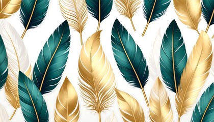 Elegant feather pattern on white