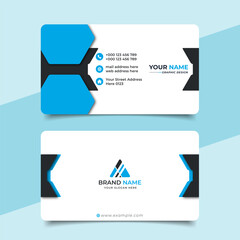 Creative modern blue business card design  name card corporate visiting card and simple clean template vector design