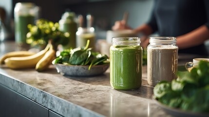 Healthy green smoothie recipe ideas for weight loss and detox with spinach banana and other fresh fruits