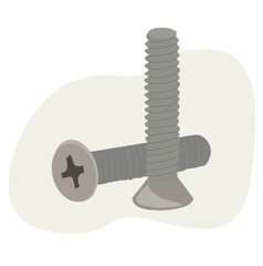 stainless steel bolt and nut icon. screw-nuts and bolts.