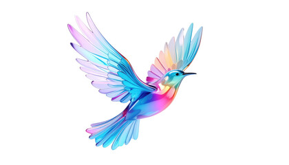 Obraz premium Colorful Watercolor Bird in Flight Artistic Avian Illustration.