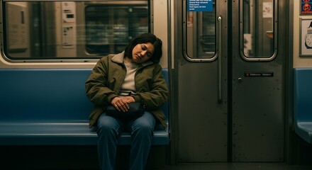 Subway Slumber: Exhaustion on the Commute