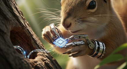 Cybernetic Squirrel - A Fusion of Nature and Technology.