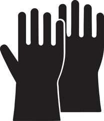 Obraz premium Silhouette safety gloves icon. Vector EPS for worker protection, construction, and industrial use.
