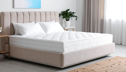 Modern bedroom with bed and mattress