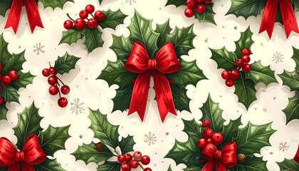 Christmas holly pattern