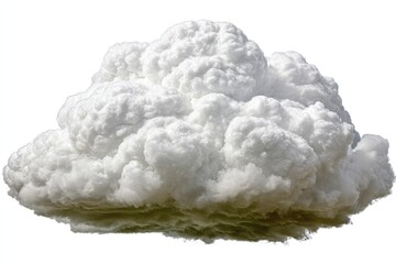 Fluffy white cumulus cloud against white background