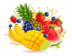 Colorful fruit explosion