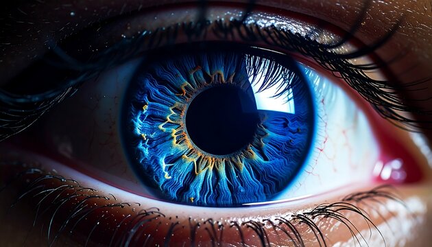 Close-up vibrant blue eye