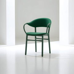 Green chair isolated on white background