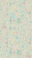 Soft Pastel Ditsy Floral Pattern with Speckled Detail