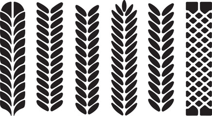 Wheat Stalks Vector Illustration Set for Agriculture, Harvest, and Grain-Related Projects