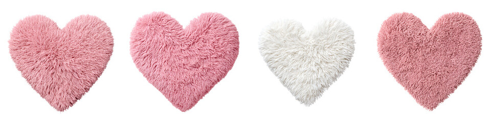 Fluffy Heart Pillow Collection, Soft and Cozy Decor
