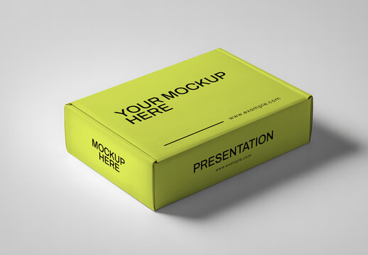 Flat Paper Box Top View Mockup