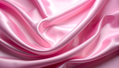 Obraz premium Elegant pink silk fabric with soft folds and luxurious texture.