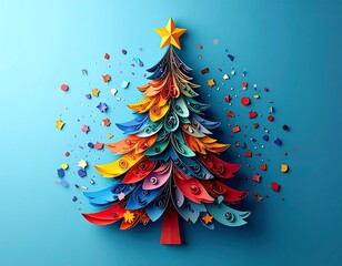 Colorful paper Christmas tree (1)