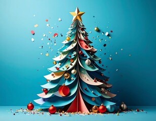 Colorful paper Christmas tree