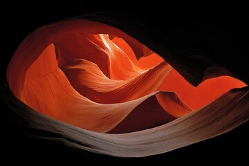 Red sandstone canyon, dramatic curves