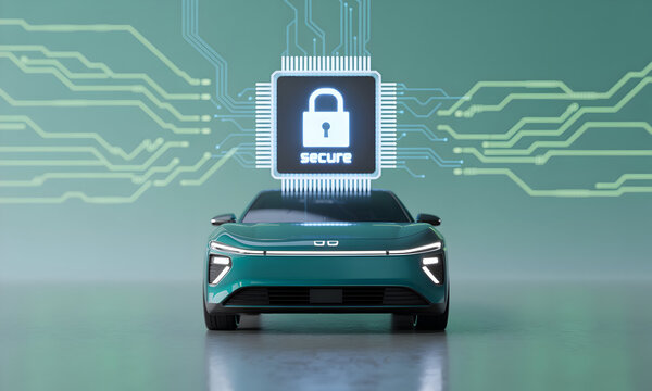 Secure autonomous car with digital lock protects against cyber threats and data breaches - Powered by Adobe