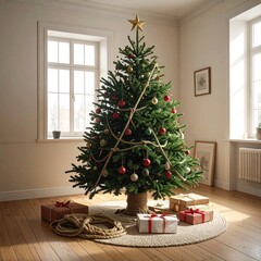 Christmas tree in a cozy room