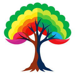 vector tree with colorful leaves