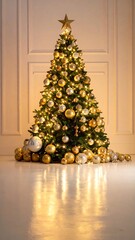 Christmas tree in a white room (1)