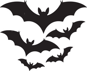 Fototapeta premium Halloween bats flying silhouette vector