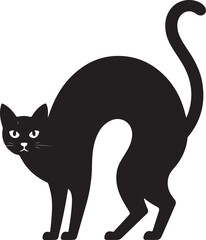 Halloween black cat silhouette scary pose