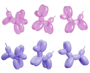 balloon dog pink and purple 3D graphic © 정의 장